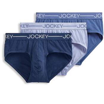 Jockey Mens Elance Bikini 3 Pack Underwear Bikini Briefs 100% Cotton M  Verdigris/in Check Grid/lake Sky : Target