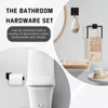 Itopfox Matte Black Bathroom Hardware Set, 5-Piece Stainless Steel Towel Rack with Bar, Ring, Hooks & Toilet Paper Holder for Wall Mounted Bathroom - 4 of 4