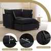 Upholstered  Chenille Accent Chair with Movable Ottoman, Modern Armchair Sofa with Wide Seat and Curved Armrests, Cozy Accent Chair for Living-Koiai - 3 of 4