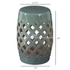 NicBex Outdoor Ceramic Garden Stool Round Side End Table with Woven Lattice Design,Outdoor Table with Glazed Strong Materials for Patio - 2 of 4