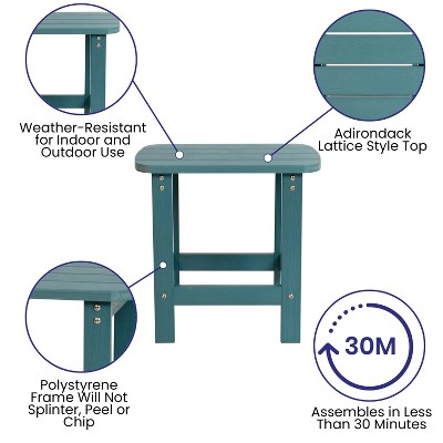 Sea Foam Blue 3-Piece Poly Resin Rocking Chair and Table Set