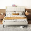 ALEXOUN Platform Bed Frame with Fabric Upholstered Headboard, Wooden Slats Support,for Bedroom,Apartment, - 2 of 4