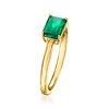 Pure Collection by Ross-Simons 0.60 Carat Lab-Grown Emerald Ring in 18kt Gold Vermeil - 3 of 4