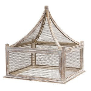 Garden Screen With Wood Frame 26 Inch Height For Outdoor Decor Red and Silver By Melrose - 1 of 3