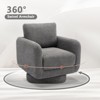 MAYEERTY Swivel Accent Chairs for Living Room, 32Inches Wide Upholstered Armchair with Plush Back Pillow, Modern Sofa Corner Barrel Chair- Beige - 4 of 4