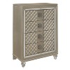 Glamorous Champagne Finish 1pc Chest of 4 Drawers Acrylic Feet Luxury Bedroom Furniture Beveled Mirror Trim - 3 of 4