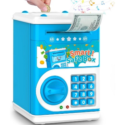 Electronic Piggy Bank for Kids with Password Code Lock and Auto Bill Slot Money Saving Cash Coin Box