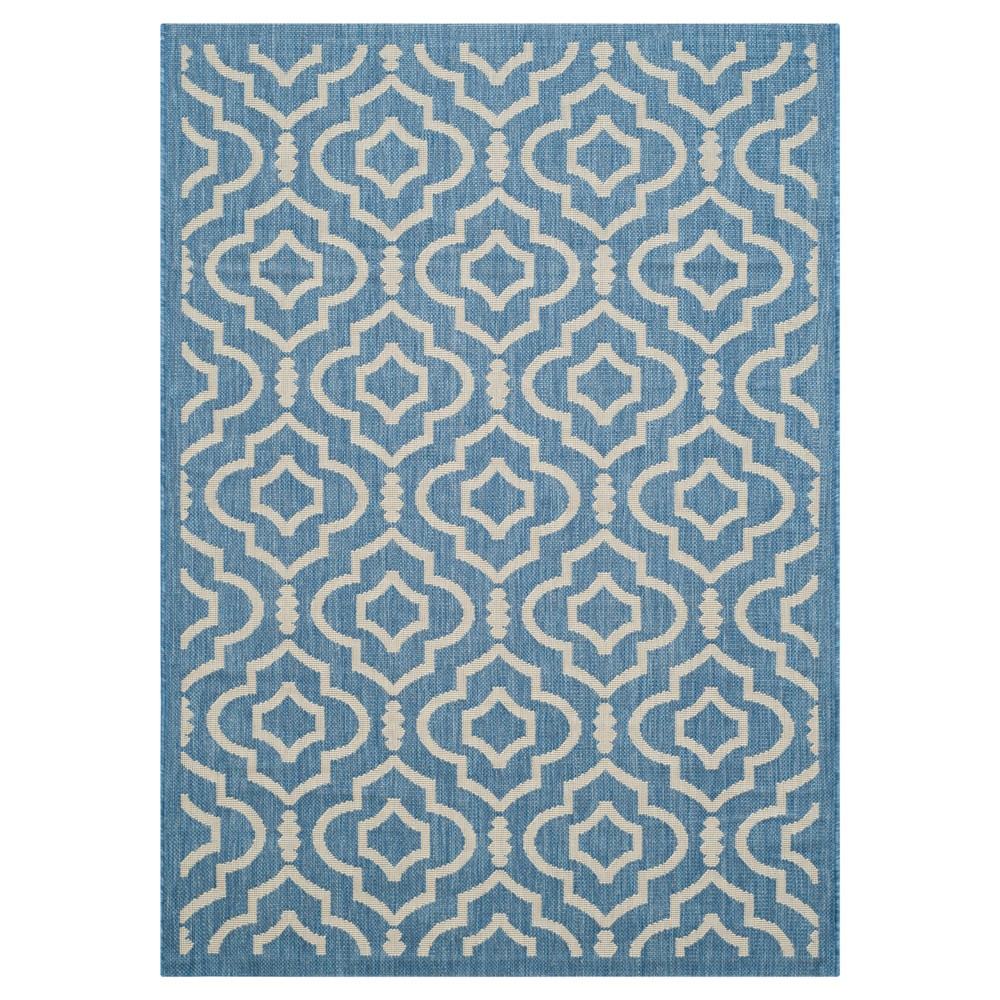 2'7in x 5' Rectangle Avril Patio Rug Blue/Beige - Safavieh