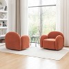 SEYNAR Modern Teddy Upholstered 360 Degree Swivel Armchair with Metal Base Set of 2 - 2 of 4