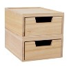 Martha Stewart 2pc Stackable Boxes with Drawers Natural Wood: Desk Organizer Set for Office & Drawer Organization - 4 of 4