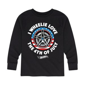 Boys' - Hot Wheels - I Wheelie Love 4th of July Long Sleeve Graphic T-Shirt - 1 of 4