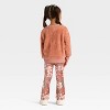 Toddler Girls' 2pc Disney Princess Floral Cozy Woobie Sweatshirt and Velour Pant Set - 2 of 4