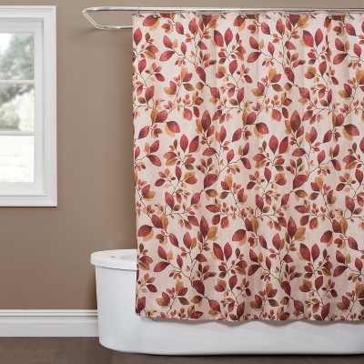 Faithful Leaves Shower Curtain Red - Saturday Knight Ltd.