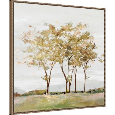 Golden Acre Wood Abstract Canvas Print with Bronze Floater Frame