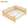 Lyngins Kids’ Wood Platform Bed Frame with Safety Guardrails and Detachable Fence, Rounded Corners, Toddler Beds, Twin Size Bed Frame for Kids - 4 of 4