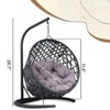 VisioGear Cat Swing Bed with Stand & Cushion, Cat Egg Chair, Indoor Hanging Swinging Cat Bed for Small Animals, Gray, 18.9"*19.3"*28.7" - 3 of 4
