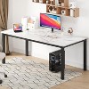 Long Dining Table for 4-6 People, Modern Large Rectangle Wood Kitchen Table with Sturdy Metal Legs - 2 of 4
