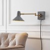 16" 1-Light Hygge Swing Arm Mid-Century Iron USB Charging Port Sconce Gray/Brass - JONATHAN Y - 2 of 4