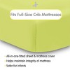 BreathableBaby All-in-One Fitted Sheet & Waterproof Cover, For 52" x 28" Crib Mattress (2-Pack), Lime - 2 of 4