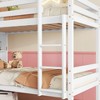 Okak Twin over Twin Bunk Bed with Storage Shelves, 2-In-1 Rubber Wood Kids Bunk Beds with Safety Guardrails and Ladder, Twin Bed for Bedroom - 4 of 4
