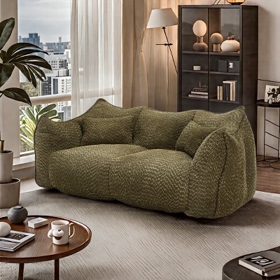Large Bean Bag Sofa, Soft Recliner Chair with High-Resilience Foam Core, Fits Two People, Perfect for Gaming, Reading & Watching TV-Cuddlewood