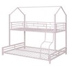 NicBex Twin Over Full Metal Bunk Bed with Ladder,House Shaped Loft Bed with Safety Guardrail for Bedroom,Black/White/Pink - 4 of 4