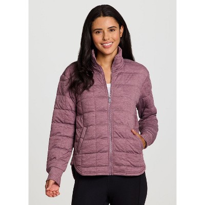 RBX Active Women's Ultra Lightweight Soft Knit Quilted Mock Neck Jacket with Pockets