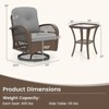 Costway 3 PCS Patio Swivel Rocker Set Gliding Bistro Furniture Set with Tempered Glass Table Beige/Gray/Black - 3 of 4