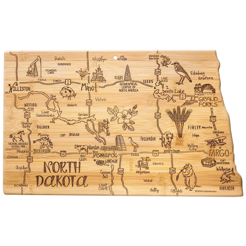 Photos - Chopping Board / Coaster Totally Bamboo Destination North Dakota Serving and Cutting Board