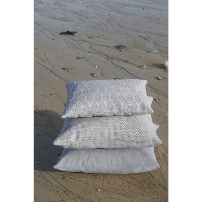Indigo and White Floral Pattern Indoor Outdoor Pillow 25"