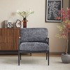 CAVINAS 27.56" Modern Accent Chair, Upholstered Arm Chair with Plush Cushions, Minimalist Metal Frame, and Wooden Armrest Design - 2 of 4