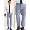 Lars Amadeus Men's Regular Fit Flat Front Business Checked Pattern Dress Pants - 4 of 4