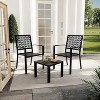 homfan 3-Piece Outdoor Bistro Set - Modern Steel Patio Furniture with 2 Stackable Chairs & 1 Table for Garden, Balcony, Poolside - 4 of 4
