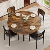 47" Round Dining Table for 4-6, Farmhouse Kitchen Table with Storage, Space Saving Wood Circle Dinner Table with Metal Legs - 2 of 4