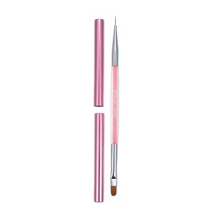 Unique Bargains Nail Art Liner Brushes Nails Gel Polish Painting Nail Art Design Brush Pen Nail Dotting Painting Drawing Pen 9mm Pink - 1 of 4