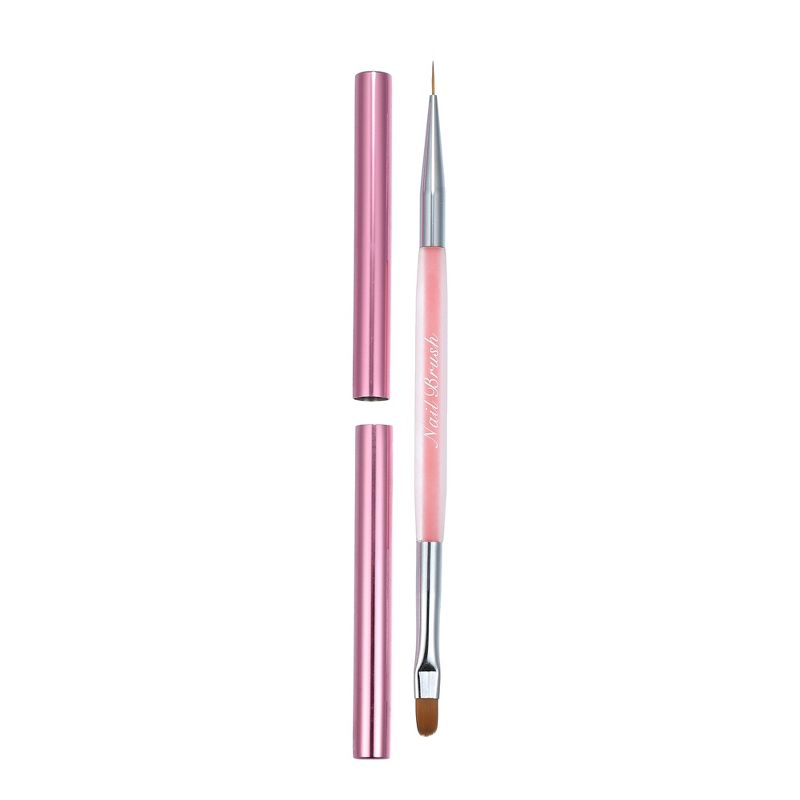 Unique Bargains Nail Art Liner Brushes Nails Gel Polish Painting Nail Art Design Brush Pen Nail Dotting Painting Drawing Pen 9mm Pink, 1 of 7