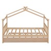 CAVINAS Twin Size Bed Frame, Wooden House Bed with Pull-Out Trundle, House-Shaped Bed for Kids, Teens, Girls, Boys - 2 of 4