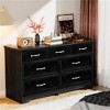 SKRAN Modern 3 Drawer Bedroom Chest of Drawers with 7 Drawers Dresser for Living Room, Bedroom, Hallway(Black,47.6″L x 15.7″W x 26.6″H ) - 2 of 4