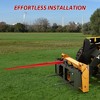Hay Spear, Skid Steer Attachment - 49" Bale Spear with 3000lbs Capacity, 2x17" Stabilizer Spears for Tractors & Loaders - 2 of 4