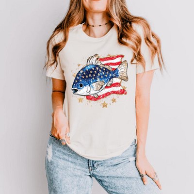 Simply Sage Market Patriotic Fish Short Sleeve Tee