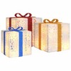 Lighted Christmas Box Set of 3 White, Red, Gold, Blue - 2 of 4