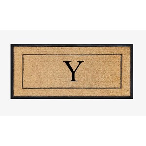 A1HC Natural Coir and Rubber Backing Monogrammed Door Mat, Anti-Shed Entry Doormat - 1 of 4