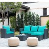 ARTPLAN Indoor/Outdoor All Weather Chair Cushions Set Deep Seat Back Pillows Outdoor Cushions for Patio Furniture - 2 of 4