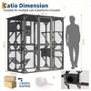 70'' Walk-in Window Catio Outdoor,Large Wooden Cat Enclosure with 4 Jumping Platforms & 2 Napping Houses,Swing Hammock, Sisal Post,Slide Door - 4 of 4