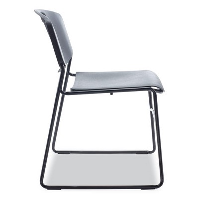 Black Metal Armless Stackable Reception Chair
