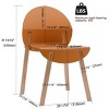 Modern Armless Outdoor Chair Set of 4, All-Weather Patio Accent Seating with Sturdy Wood Legs for Porch, Garden or Balcony-The Pop Home - 3 of 4