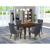 5-Piece Mahogany Finish Solid Wood Top - Rectangular Dining Room Set  - Seats 4 - 2 of 4