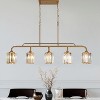 LNC Lyngearary 5-Lights 47.6" Modern  Luxury Linear Cylinder Kitchen Island Lights, Gold with Glass Shades - 2 of 4