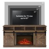 Hotraffy Modern Farmhouse TV Media Stand,with 23in  Fireplace Insert - 3 of 4