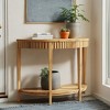 Hommoo Solid Wood Half-Moon Console Table, 2-Tier Entryway Sofa Table - 4 of 4